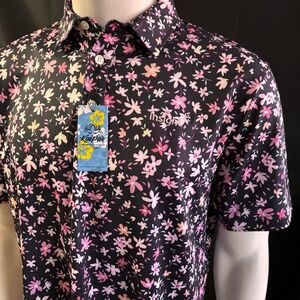 New mens KaiPar large golf polo Hawaiian pattern